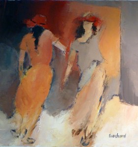 2 Femmes - 0,50mx0,50m - Acrylique sur toile 2013