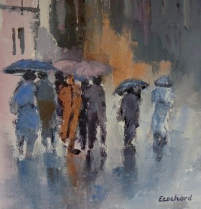 2015 - Acrylique sur toile - 30x30cm - Sous la Pluie