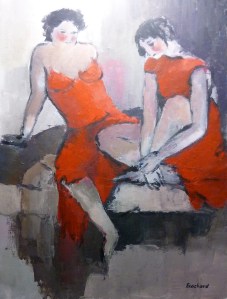 Femmes en Rouge Acrylique sur toile 2015 65x90cm