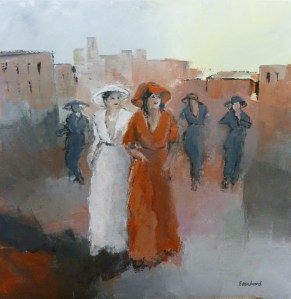 2016 En Orange et Blanc Acrylique sur toile 70x70cm