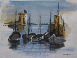 port de La Rochelle - Aquarelle sur papier - 13/18cm - octobre 2008
