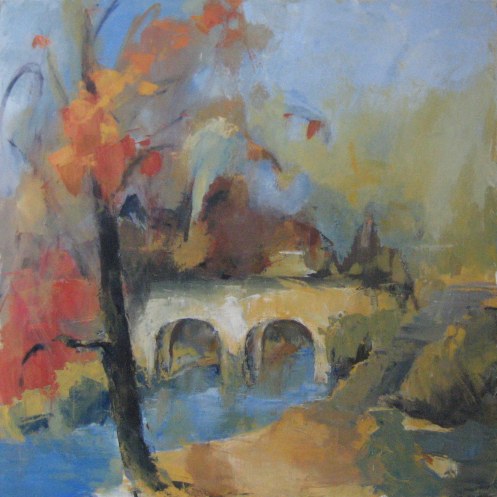 Simandre S/Suran- Le Pont - Acrylique sur toile - 1/1m - novembre 2008