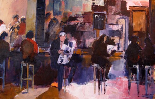 Le bar- Acrylique sur toile- 1mx0,65m - 2009