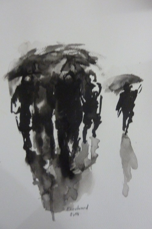 Dessin à l'encre de chine sur papier