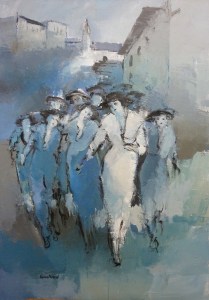 Femmes aux Chapeaux Acrylique 2016 100 x 70cm