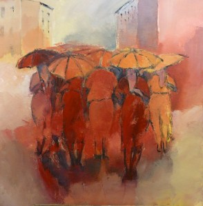 La Pluie en Rouge Acrylique 2016 80x80cm
